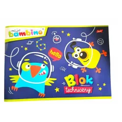 BLOK TECHNICZNY BIAŁY A4 BAMBINO 10 KARTEK