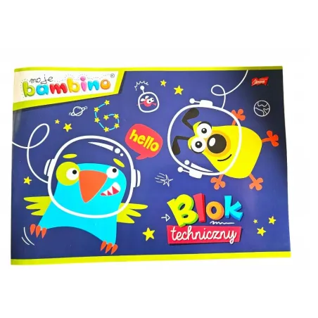 BLOK TECHNICZNY BIAŁY A4 BAMBINO 10 KARTEK