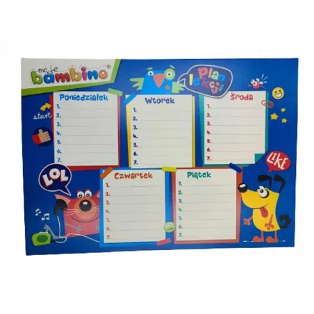SZKOLNY PLAN LEKCJI BAMBINO A4