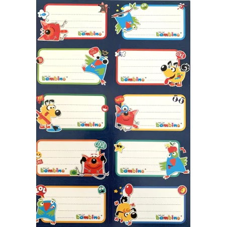 Naklejki Na Zeszyt Bambino 10 Sztuk
